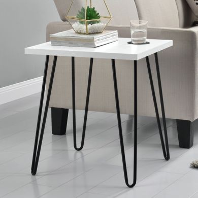 Owen Retro Wooden End Table In White