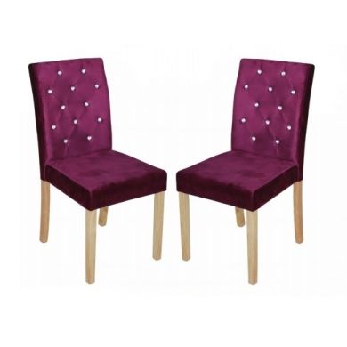 Paris Purple Velvet Dining Chairs In Pair