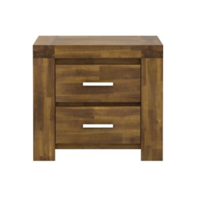 Parkfield Bedside Cabinet In Acacia Brushed Effect With 2 Drawers