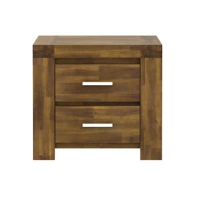 Parkfield Bedside Cabinet In Acacia Brushed Effect With 2 Drawers