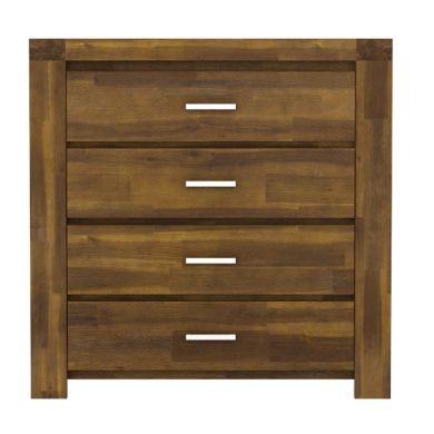 Parkfield Wooden Chest Of Drawers In Acacia Brushed Effect With 4 Drawers