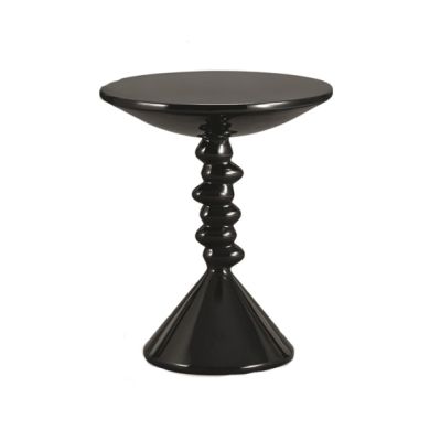 Paso Wooden Lamp Table In Black High Gloss
