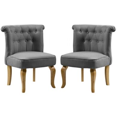 Pembridge Grey Fabric Chair In Pair With Oak Wooden Legs