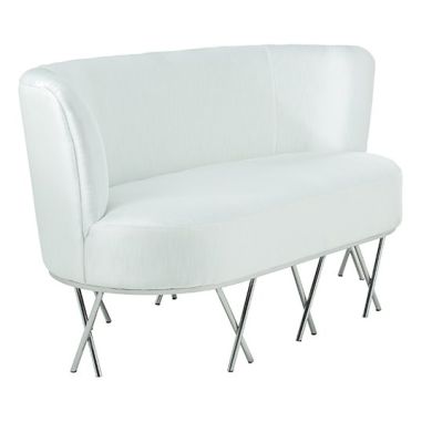 Penelope Velvet Upholstered 2 Seater Sofa In Ivory White