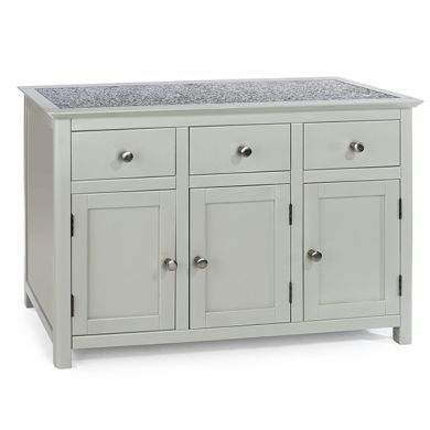 Perth Natural Stone Top 3 Doors And 3 Drawers Sideboard In Grey