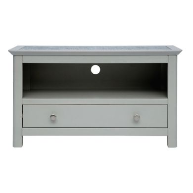 Perth Natural Stone Top TV Stand In Grey With 1 Drawer