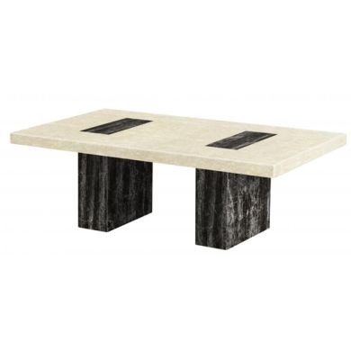 Petra Marble Rectangular Coffee Table In Natural Stone