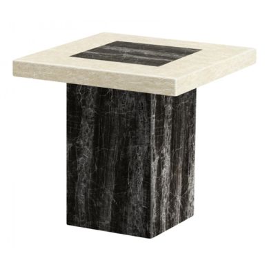 Petra Marble Square Lamp Table In Natural Stone