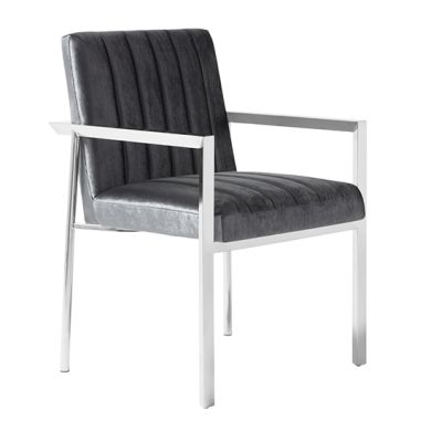 Peyton Velvet Upholstered Accent Chair In Charcoal