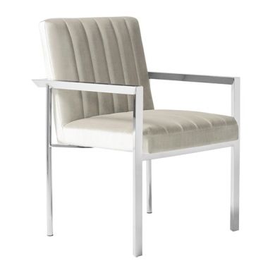 Peyton Velvet Upholstered Accent Chair In Grey