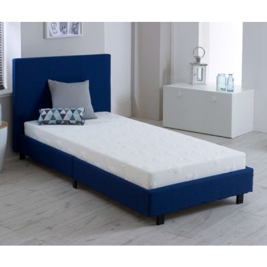 Prado Fashion Fabric Upholstered Single Bed In Blue