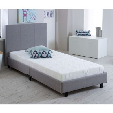 Prado Fashion Fabric Upholstered Single Bed In Grey