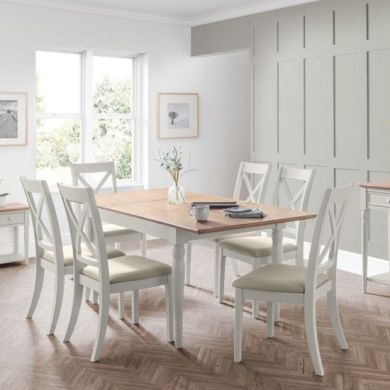 Provence Extending Dining Table In Grey With 6 Chairs