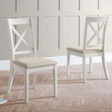 Provence Grey Wooden Dining Chairs In Pair