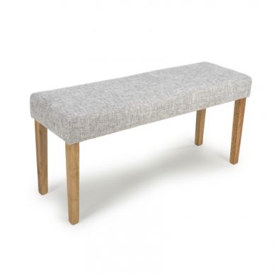 Durham Medium Backless Linen Effect Dining Bench In Grey Weave