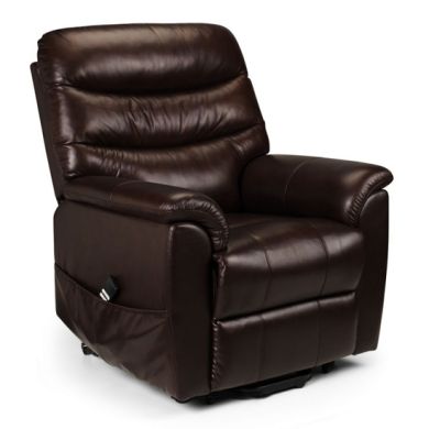 Pullman Faux Leather Rise And Recline Chair In Brown