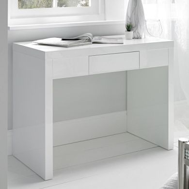 Puro Wooden Dressing Table In White High Gloss