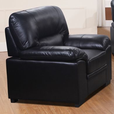 Rachel LeatherGel And PU 1 Seater Sofa In Black