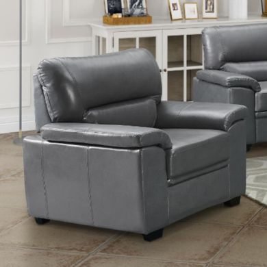 Rachel LeatherGel And PU 1 Seater Sofa In Grey