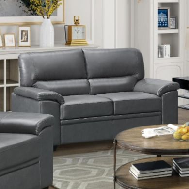 Rachel LeatherGel And PU 2 Seater Sofa In Grey