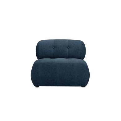 Reese Boucle Fabric Accent Chair In Midnight Blue