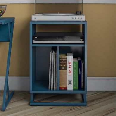 Regal Wooden Turntable Bookcase In Blue