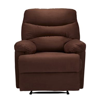 Regency Velvet Reclining Chair In Brown