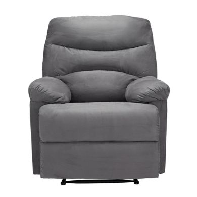 Regency Velvet Reclining Chair In Grey