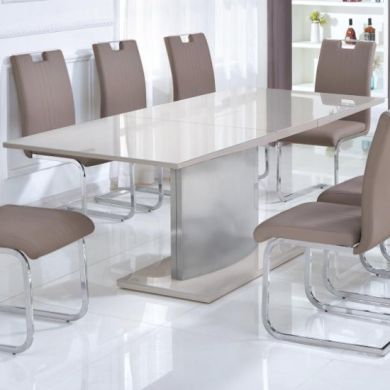 Rembrock Extending Dining Table In High Gloss Champagne