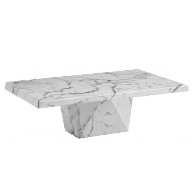 Rhine Marble Rectangular Coffee Table In White