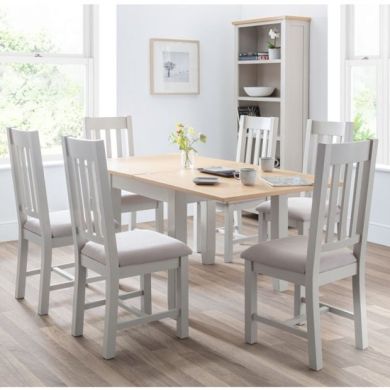 Richmond Extending Flip-Top Elephant Grey Dining Table 6 Chairs