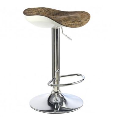 Ripley Textilene Bar Stool In Brown With Chrome Base