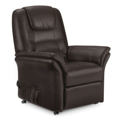 Riva Faux Leather Rise And Recliner Chair In Brown