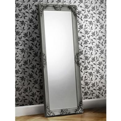 Rococo Lean-to Dress Mirror In Pewter Effect