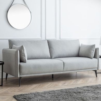 Rohe Platinum Wool Effect 3 Seater Sofa In Grey