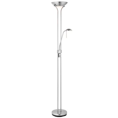 Rome Mother And Child Task Floor Lamp In Satin Chrome
