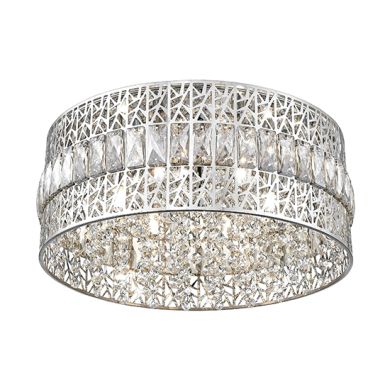 Rosalin 6 Bulbs Decorative Flush Ceiling Light In Chrome