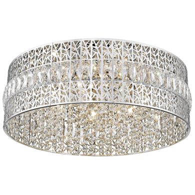 Rosalin 7 Bulbs Decorative Flush Ceiling Light In Chrome