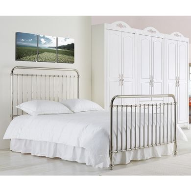 Rose Metal Single Bed In Chrome