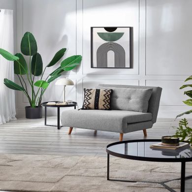 Rowan Fabric Single Sofa Bed In Grey