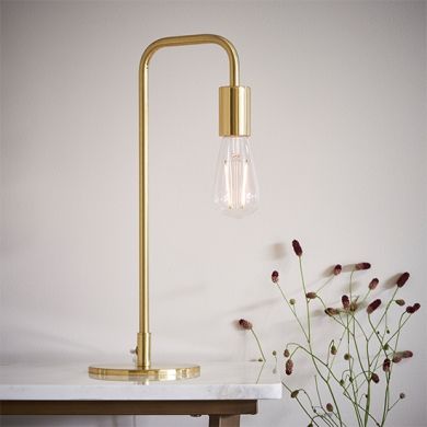 Rubens LED Table Lamp In Satin Brass