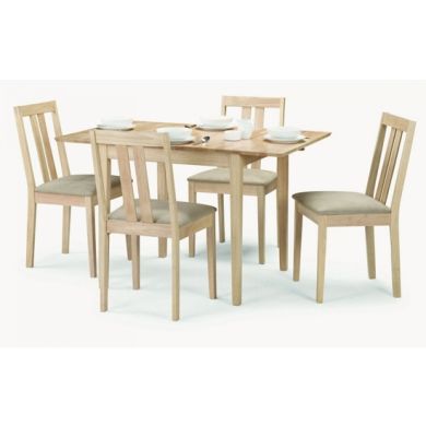 Rufford Extending Wooden Dining Table In Natural With 4 Chairs