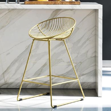 Ellis Metal Bar Chair In Gold