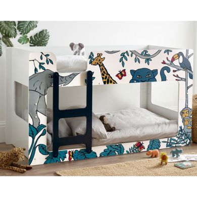 Safari Wooden Bunk Bed In Safari Theme Print