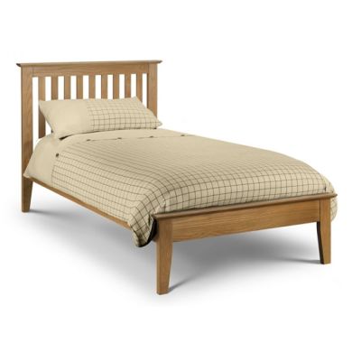 Salerno Shaker Wooden Single Bed In Solid White Oak