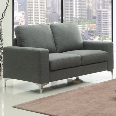 Sally Linen Fabric 2 Seater Sofa In Grey