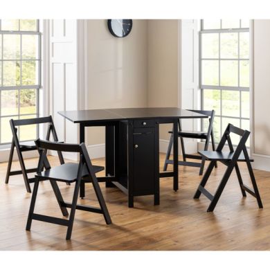 Savoy Wooden Dining Table With 4 Chairs In Black