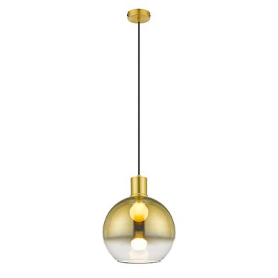 Savannah 1 Smoked Glass Globe Bulb Ceiling Pendant Light In Gold