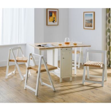 Savoy Wooden Dining Set In White And Natural