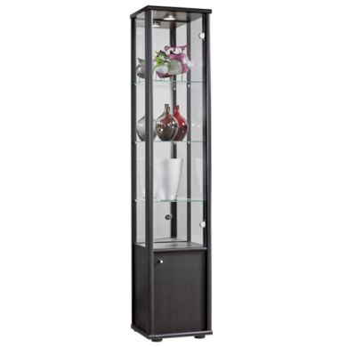 Selby 1 Door Display Cabinet In Black With Base Unit And 4 Shelves